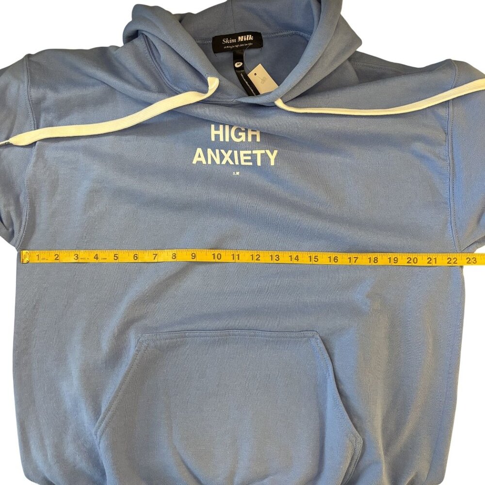 High Anxiety Blue Hoodie By Skim Milk Size Medium - Picture 6 of 8